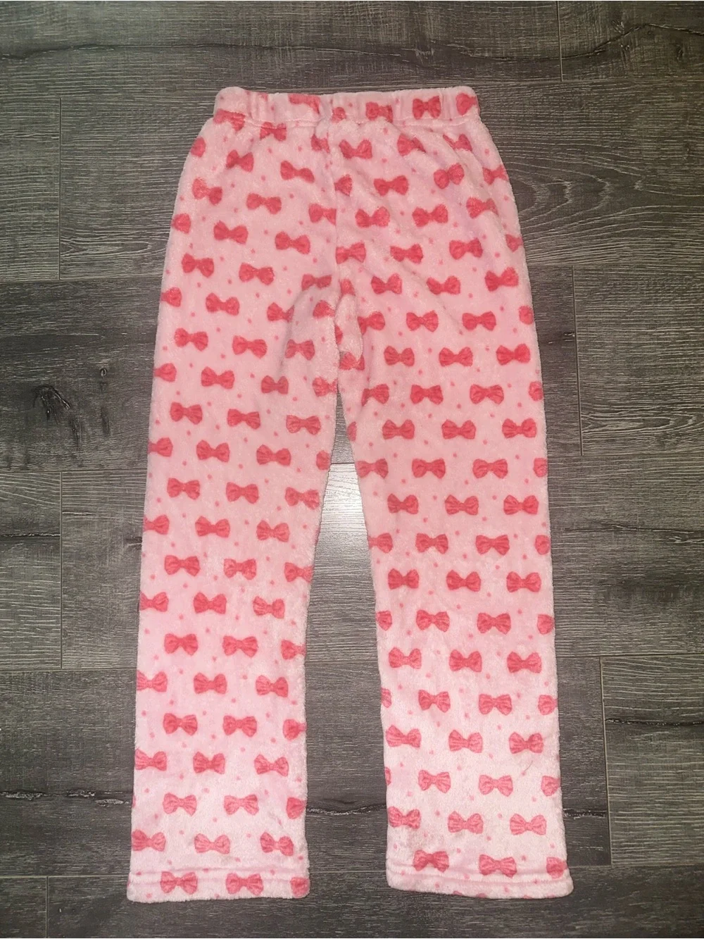 Happy Threads Girls Cozy Pink Bow Print Kids Pajama Pants